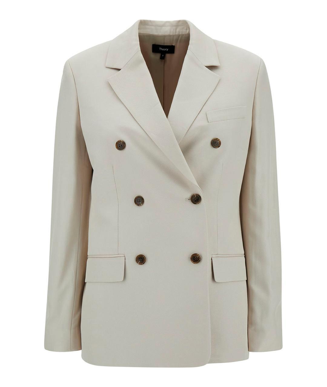 THEORY Белый вискозный жакет/пиджак, фото 1