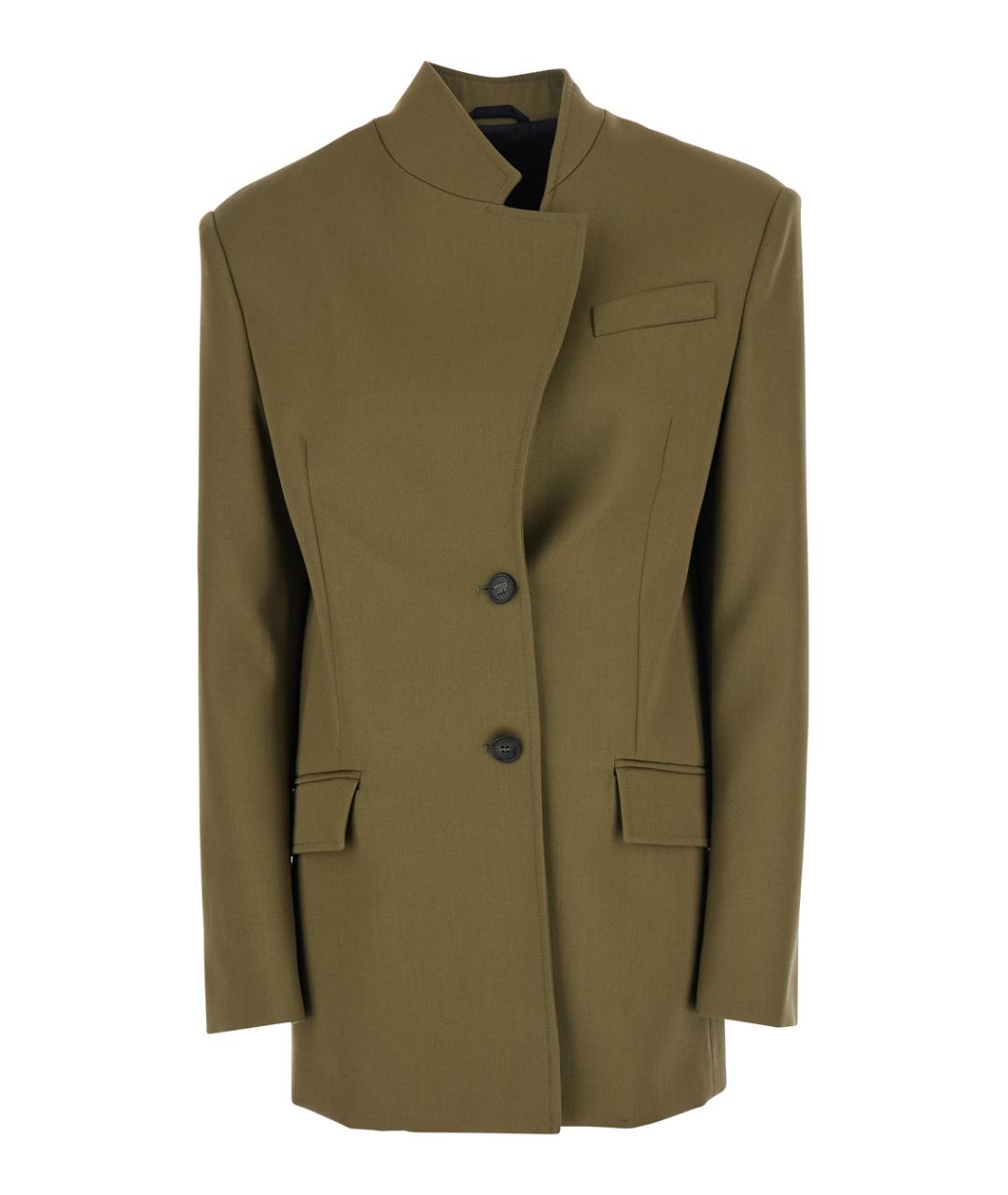 THE ATTICO Зеленый шерстяной жакет/пиджак, фото 1