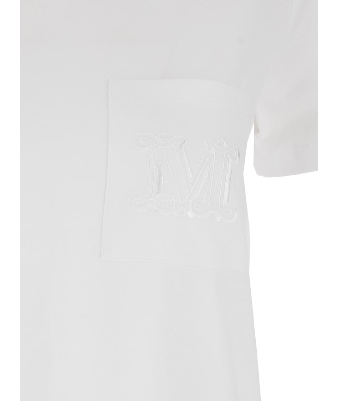 MAX MARA Белая хлопковая футболка, фото 3