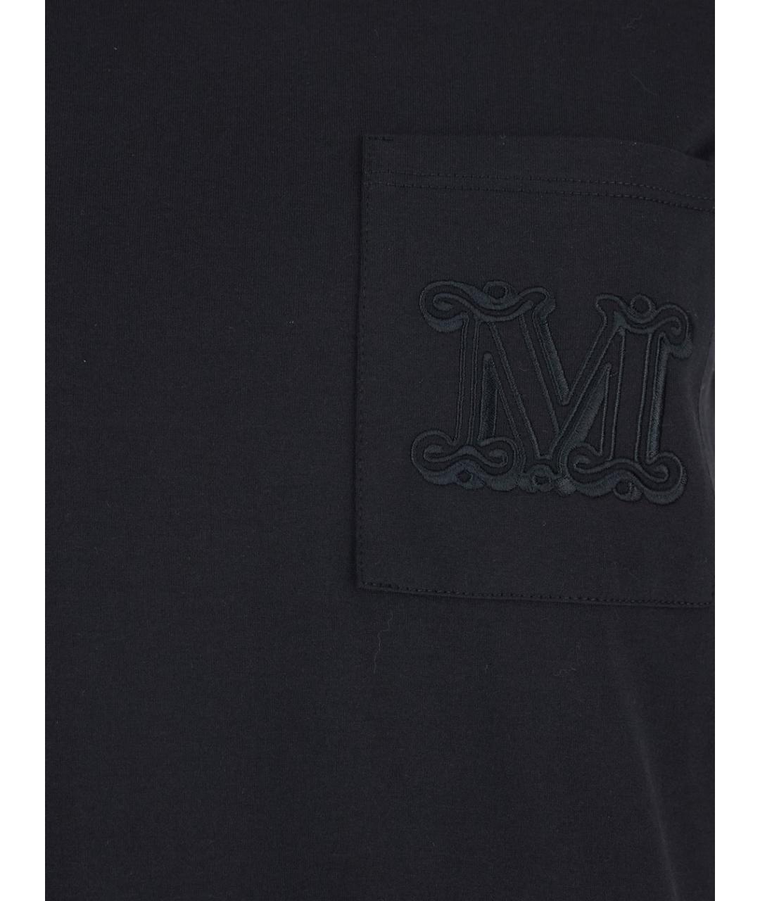 MAX MARA Черная хлопковая футболка, фото 3