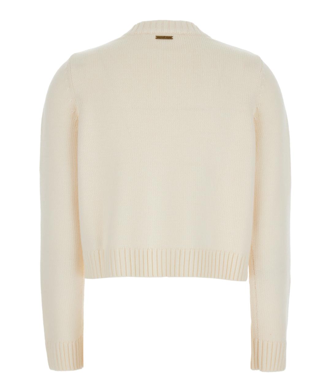 MICHAEL MICHAEL KORS Белый шерстяной кардиган, фото 2