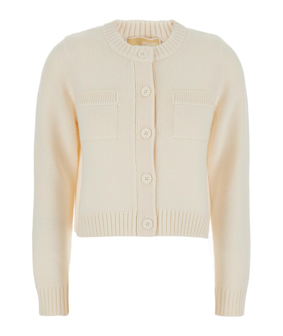 MICHAEL MICHAEL KORS Белый шерстяной кардиган, фото 1