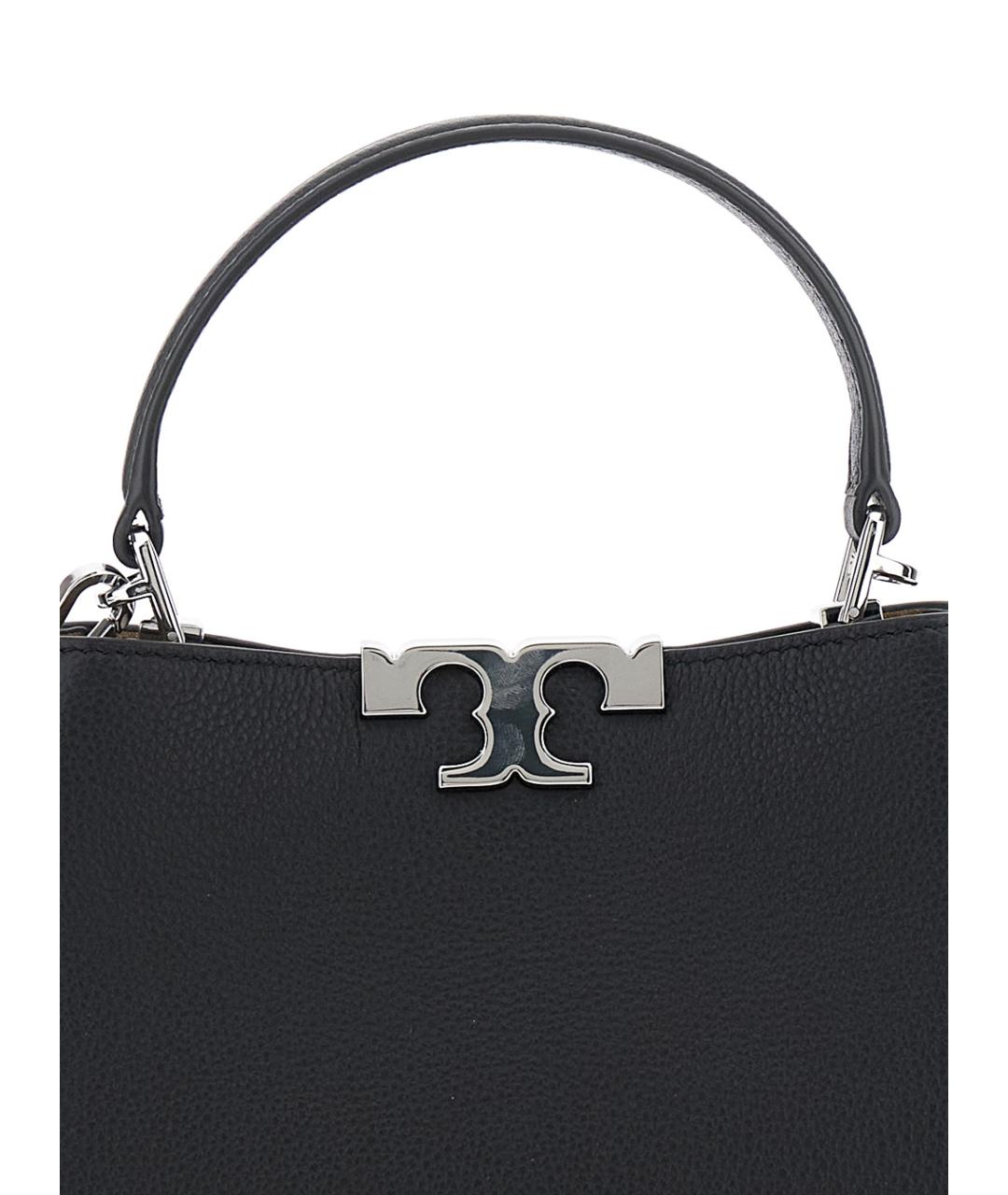 TORY BURCH Черная кожаная сумка с короткими ручками, фото 3