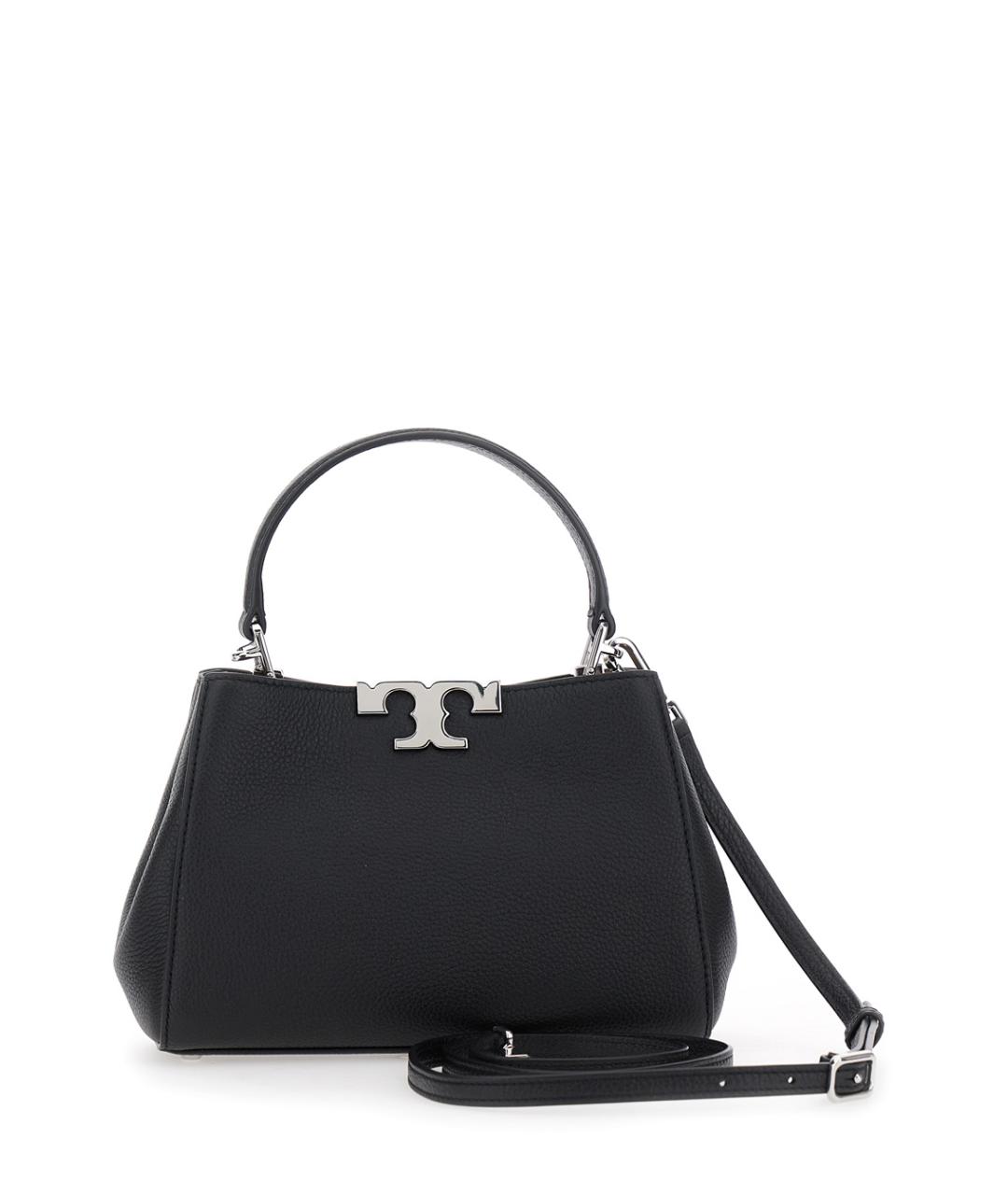 TORY BURCH Черная кожаная сумка с короткими ручками, фото 2