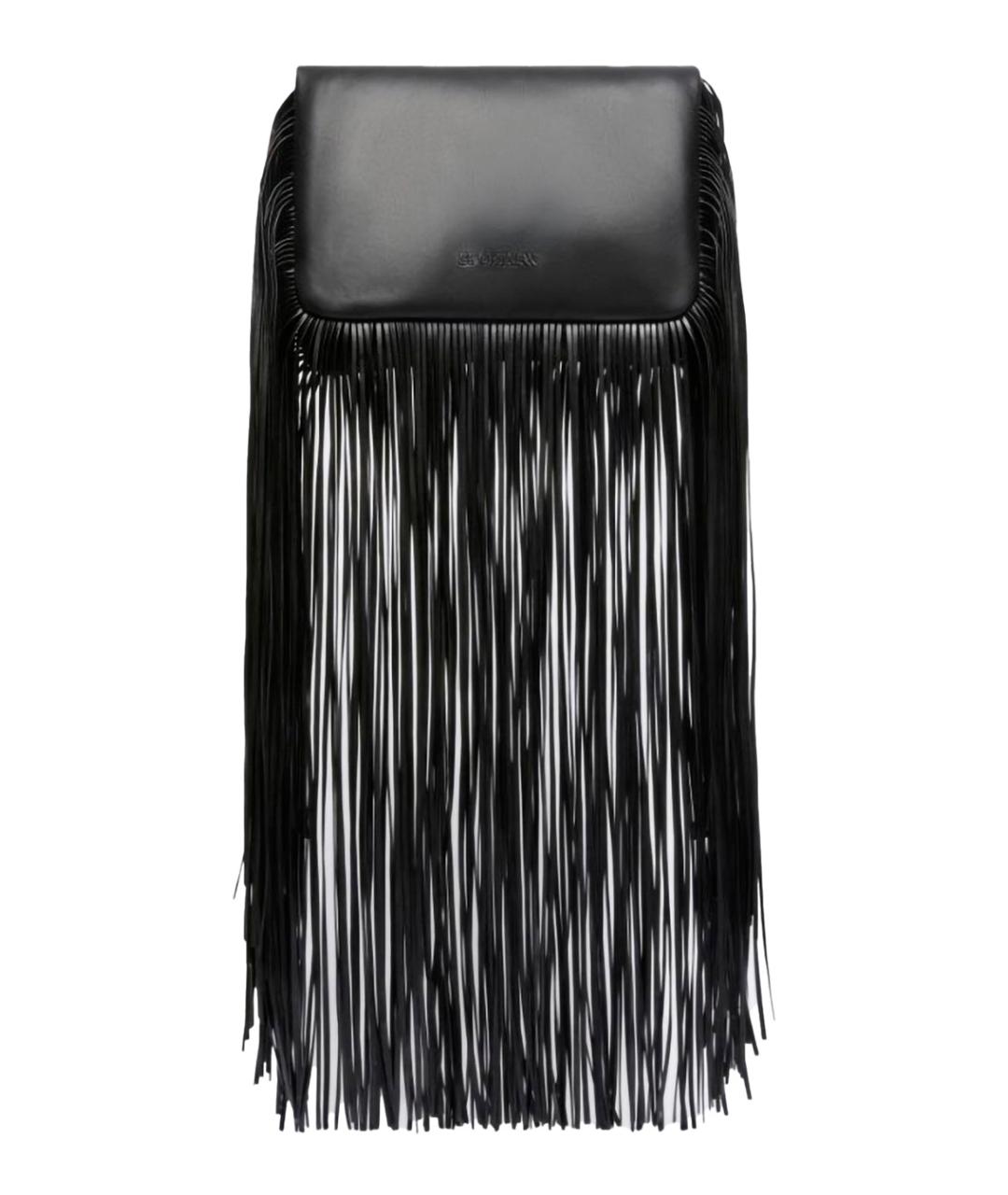 SPORTMAX Черная кожаная сумка с короткими ручками, фото 1