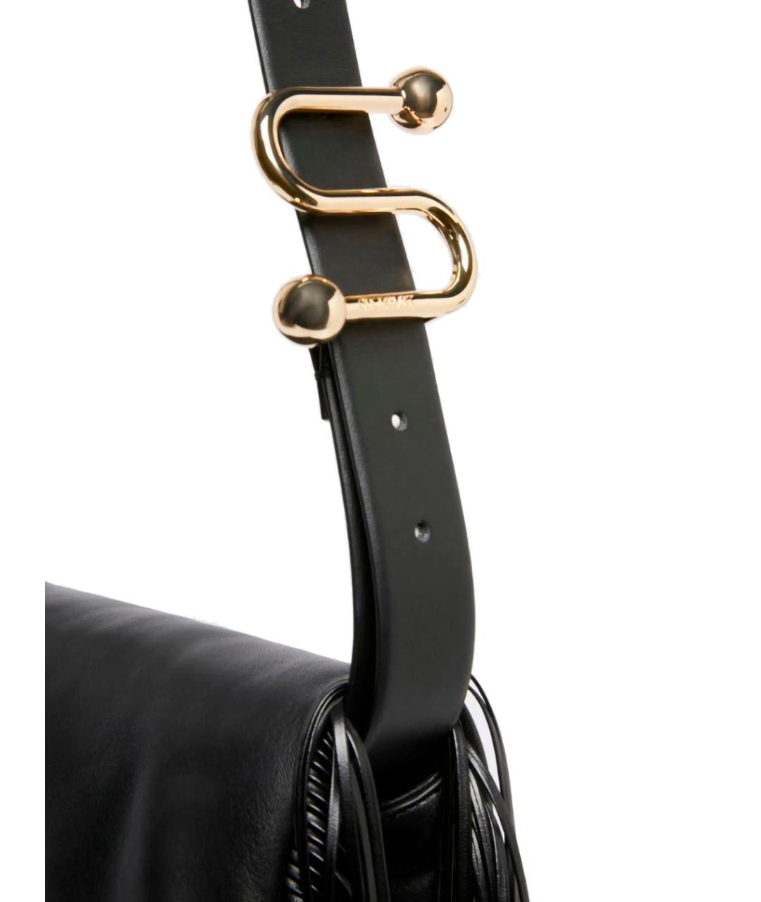 SPORTMAX Черная кожаная сумка с короткими ручками, фото 3