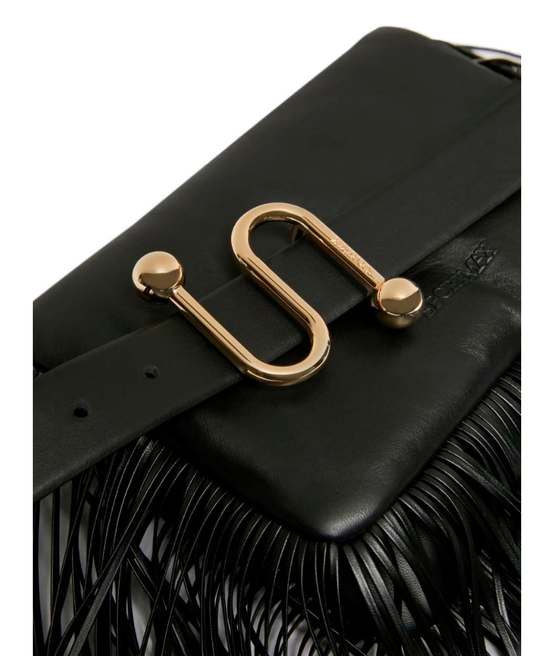 SPORTMAX Черная кожаная сумка с короткими ручками, фото 4