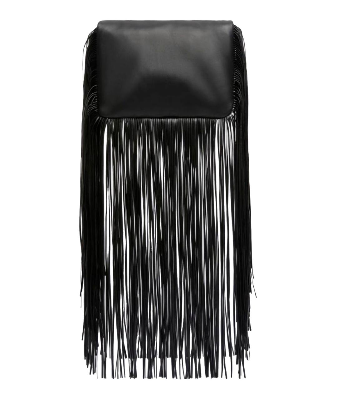 SPORTMAX Черная кожаная сумка с короткими ручками, фото 2