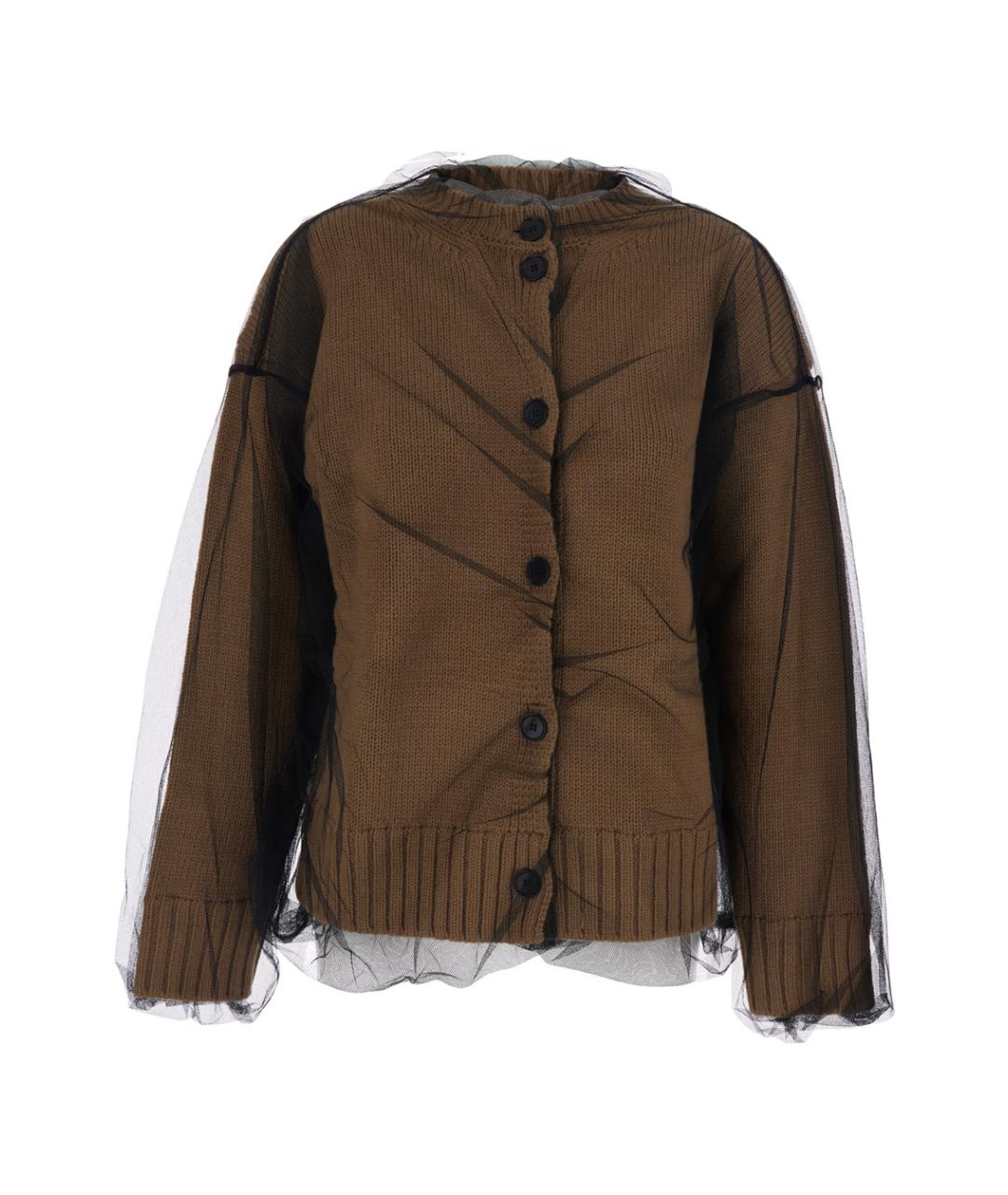 MSGM Коричневый шерстяной кардиган, фото 1