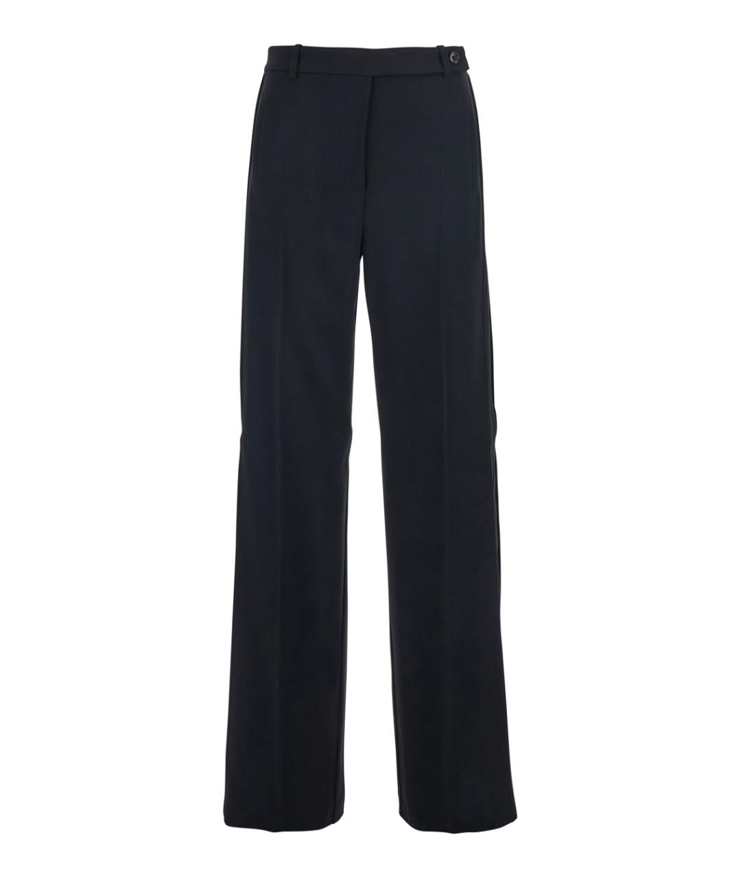 PINKO Черные полиэстеровые прямые брюки, фото 1