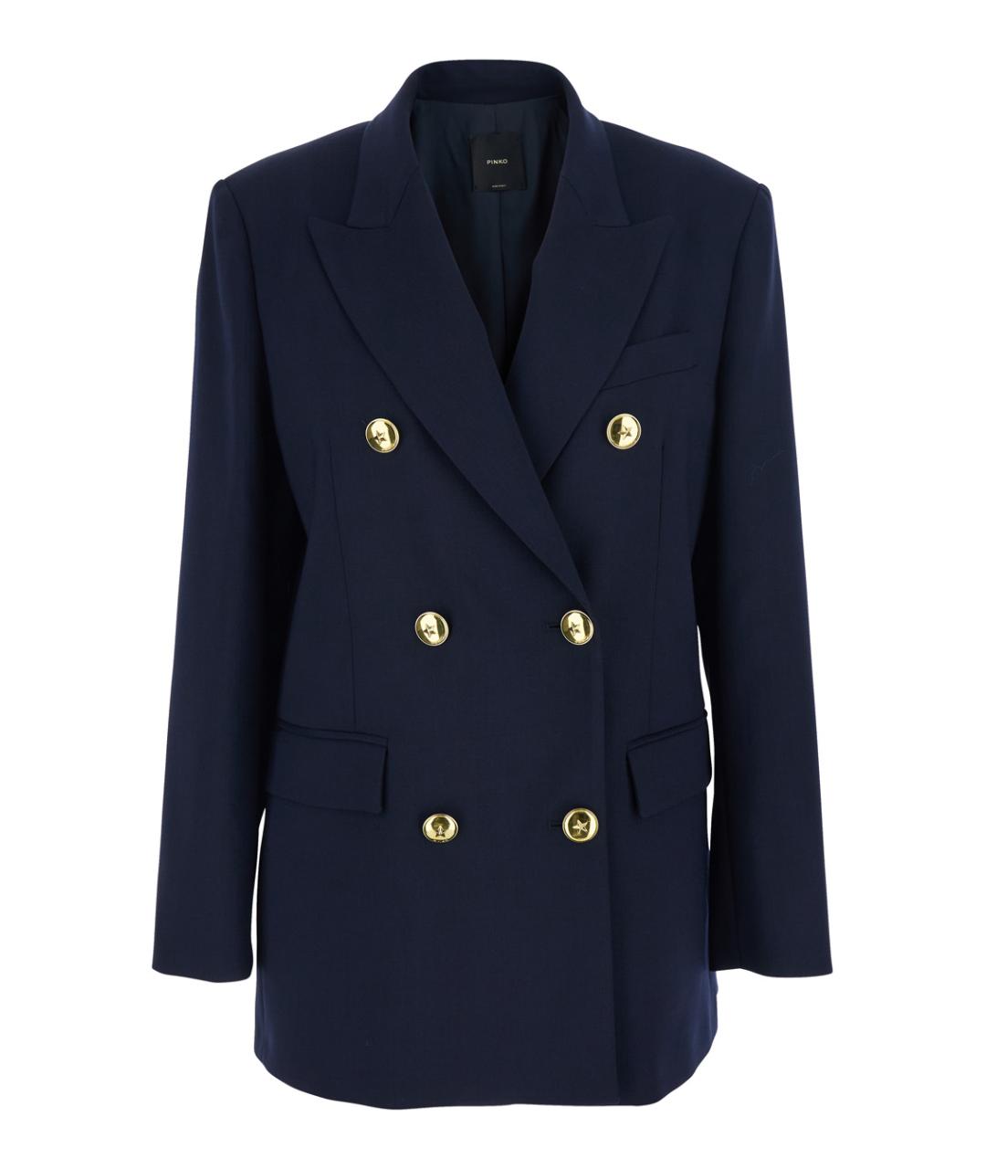 PINKO Темно-синий полиэстеровый жакет/пиджак, фото 1