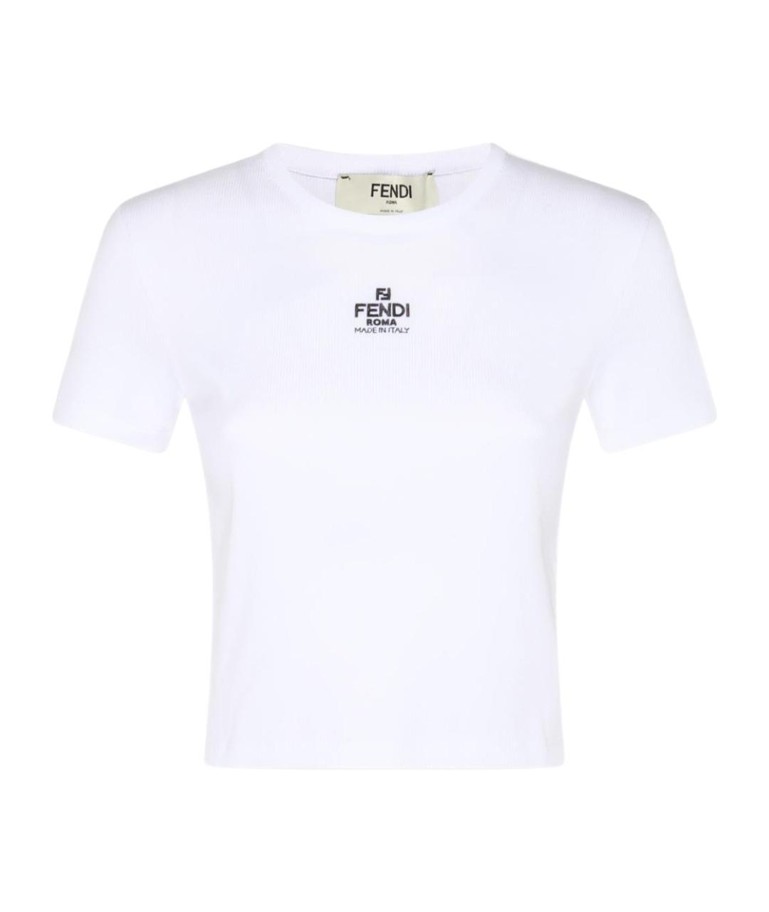 FENDI Белая хлопковая футболка, фото 1