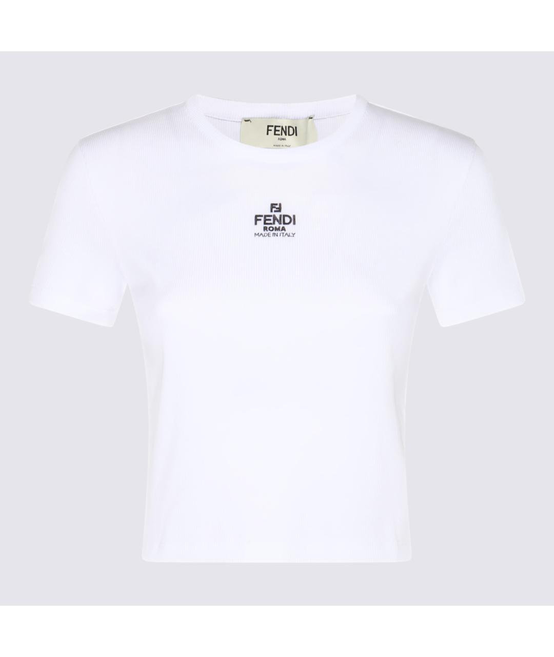 FENDI Белая хлопковая футболка, фото 3