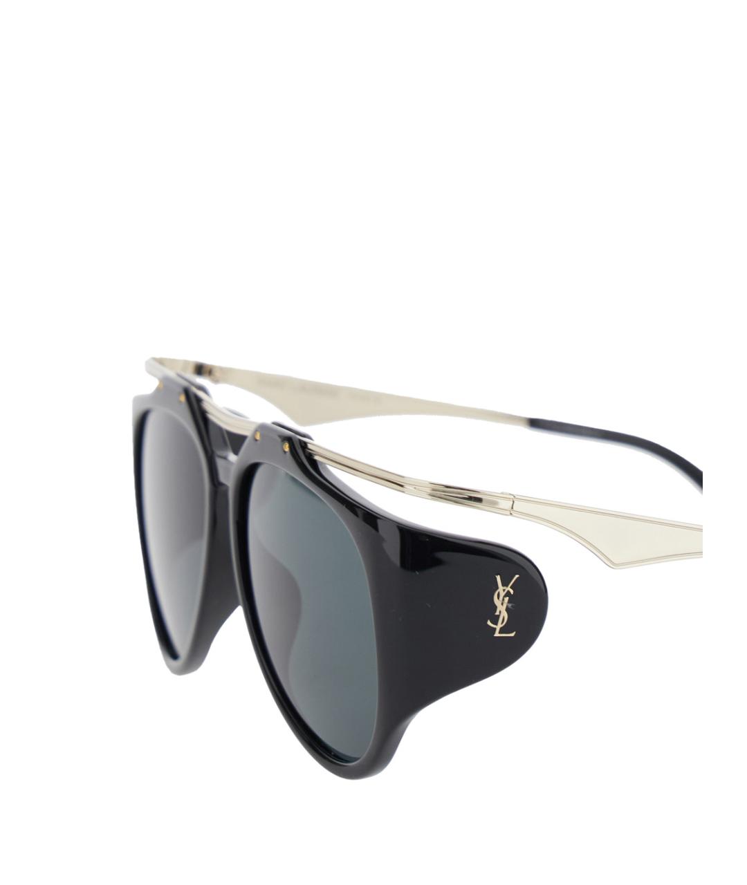 SAINT LAURENT Черные пластиковые солнцезащитные очки, фото 3
