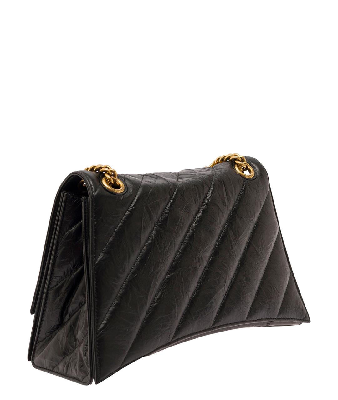 BALENCIAGA Черная кожаная сумка через плечо, фото 2