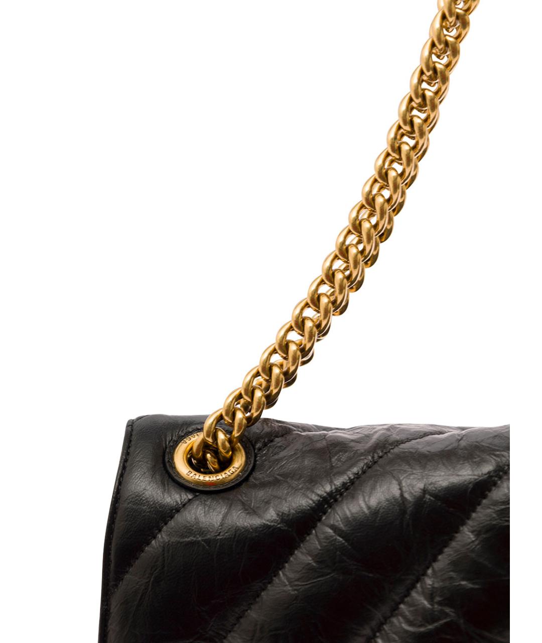 BALENCIAGA Черная кожаная сумка через плечо, фото 3