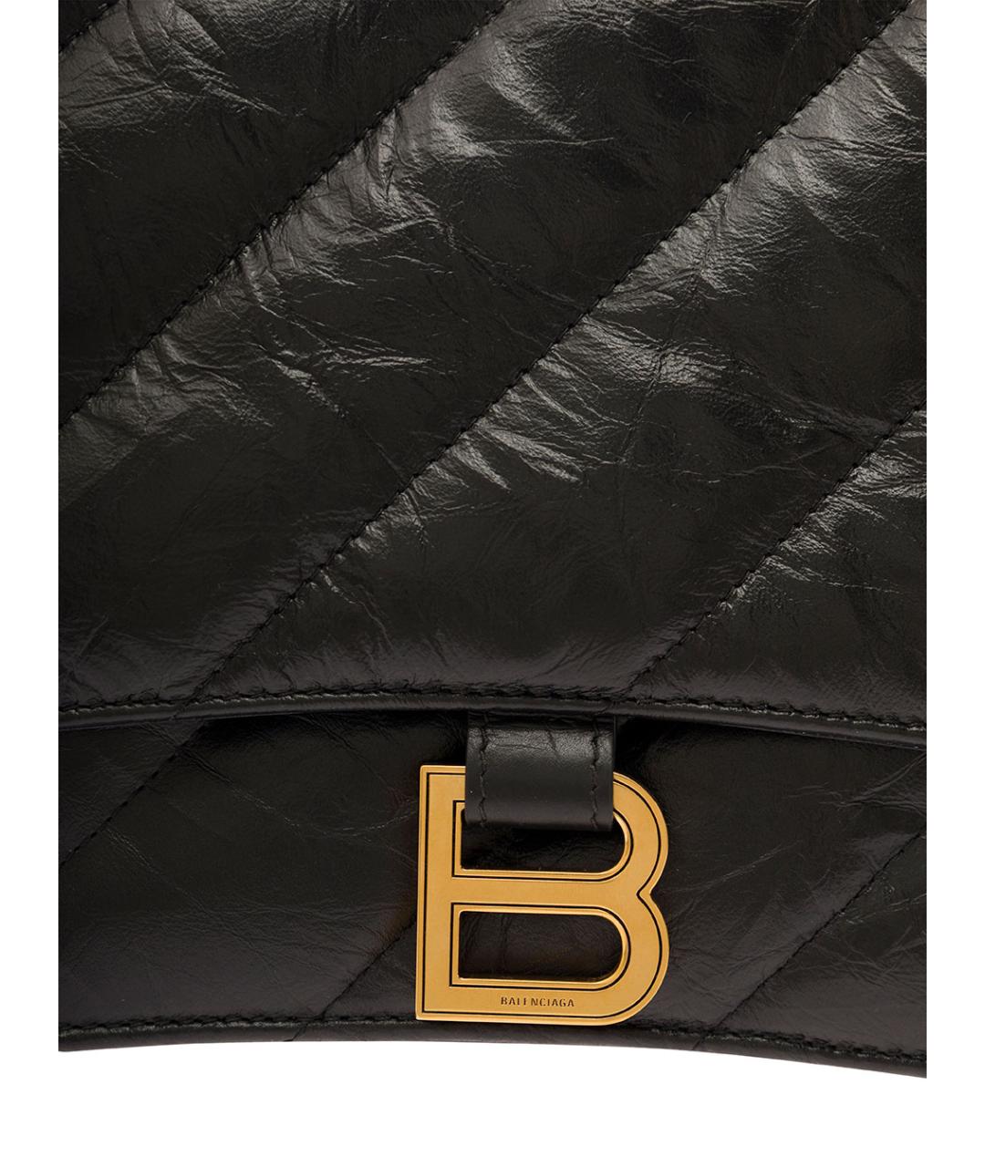 BALENCIAGA Черная кожаная сумка через плечо, фото 4