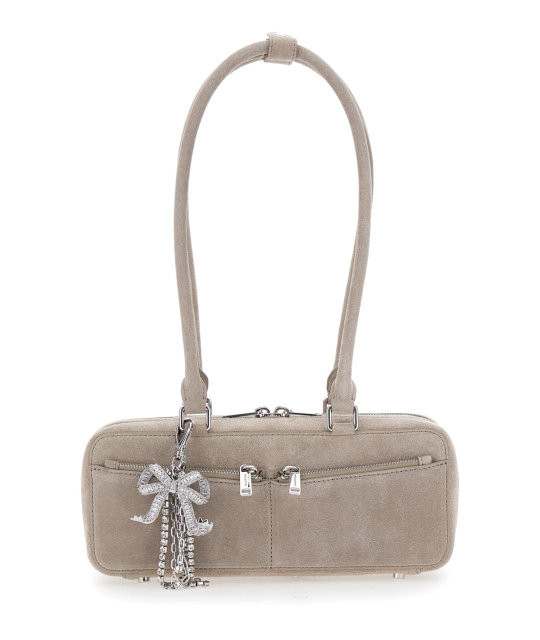 SELF-PORTRAIT Серая замшевая сумка через плечо, фото 1