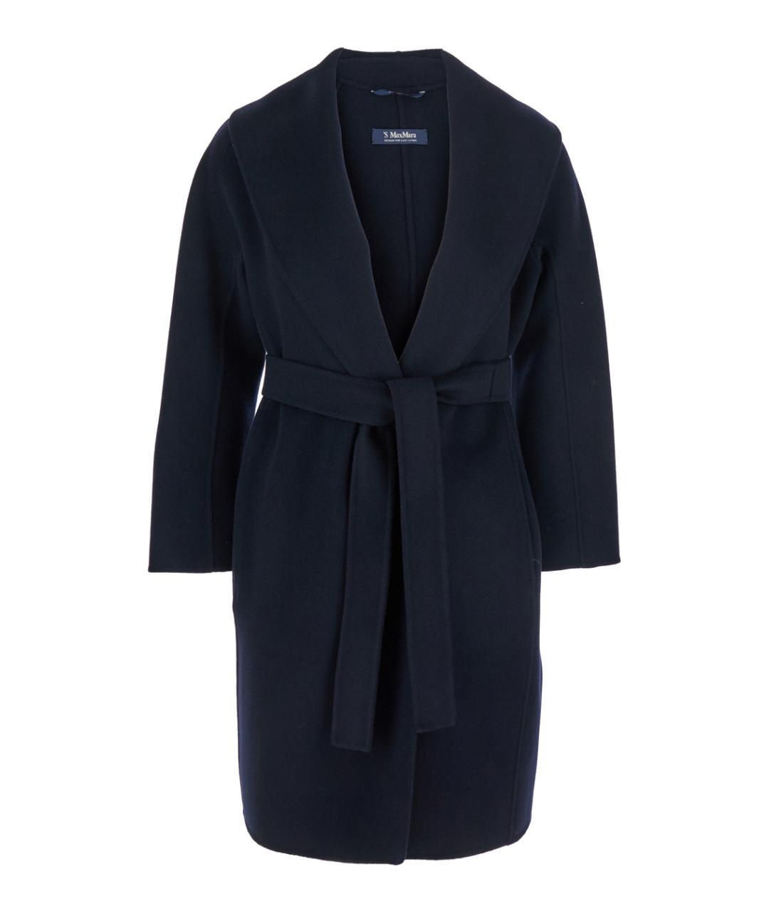 'S MAX MARA Темно-синее шерстяное пальто, фото 1