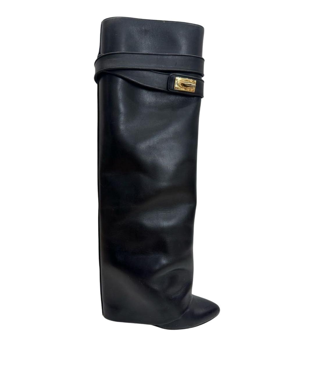 GIVENCHY Черные кожаные сапоги, фото 1