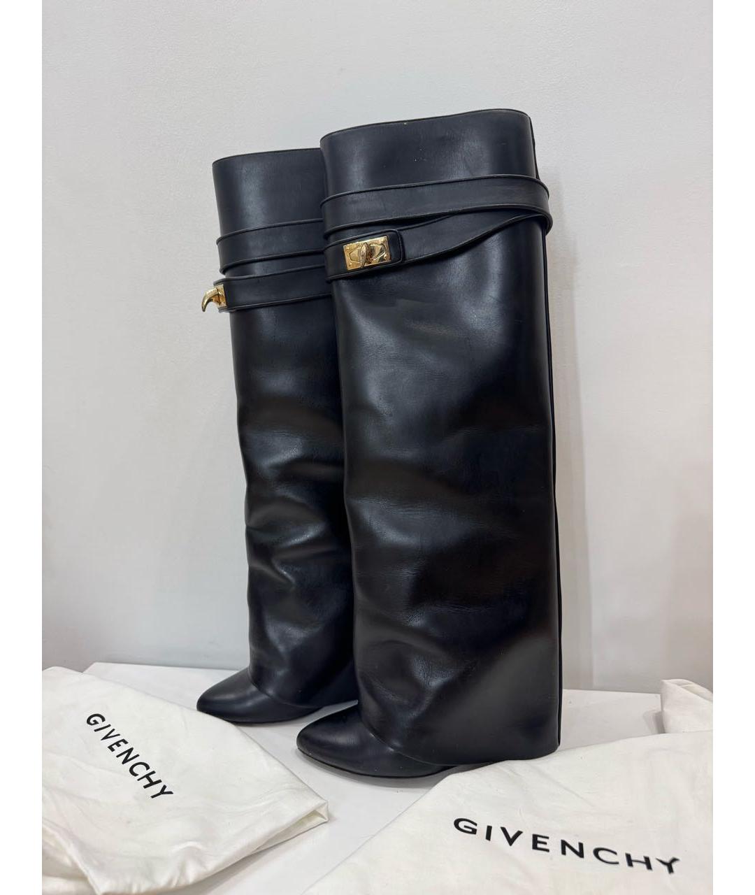 GIVENCHY Черные кожаные сапоги, фото 2