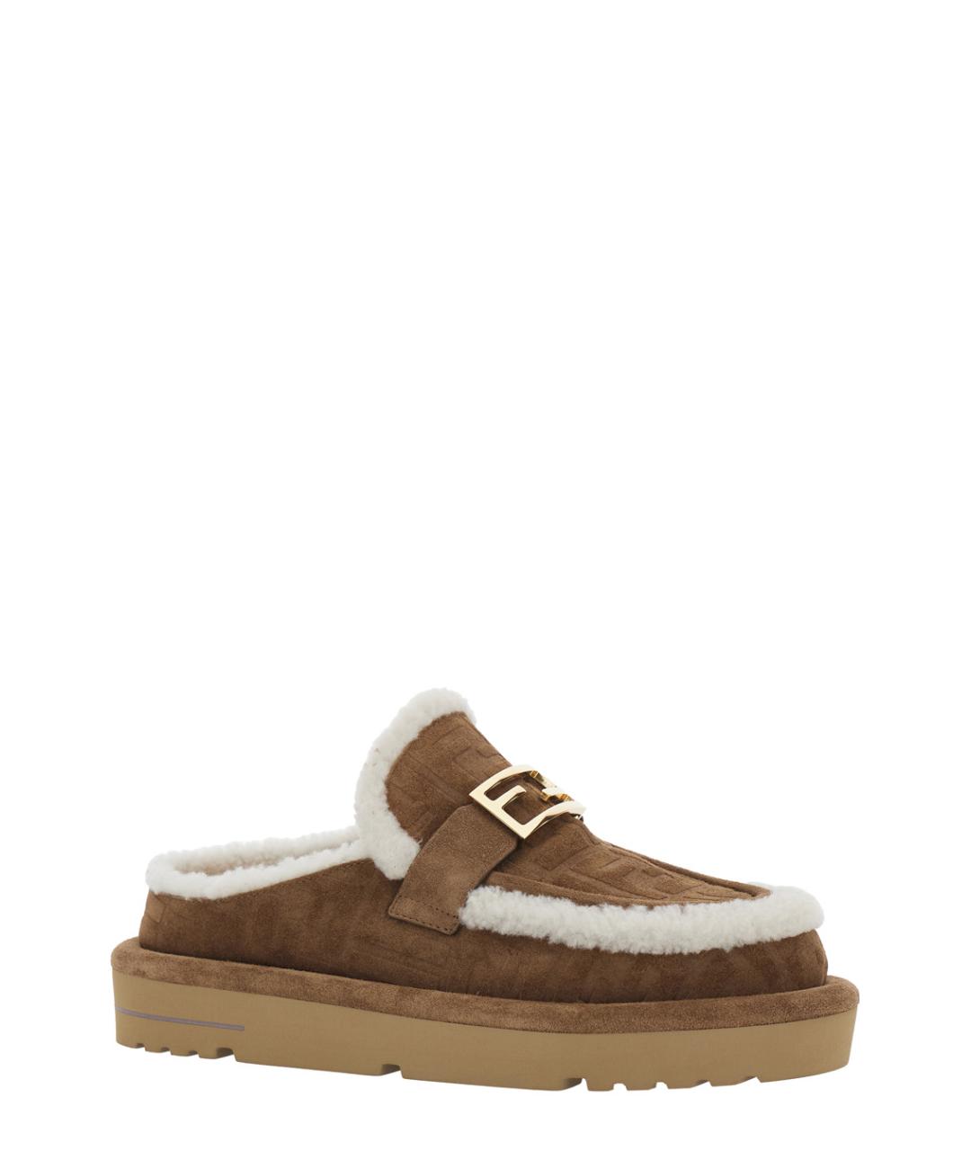 FENDI Бежевые замшевые мюли, фото 2