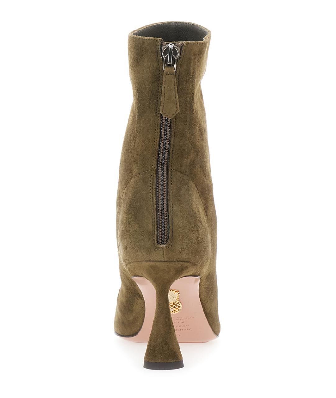 AQUAZZURA Зеленые замшевые ботильоны, фото 4