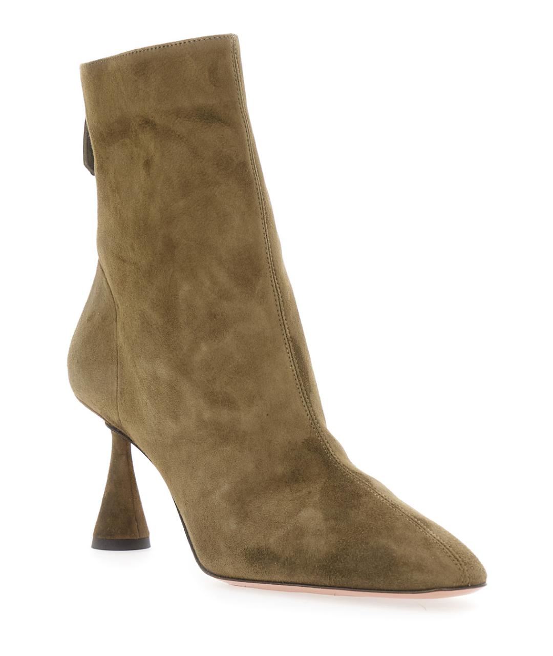 AQUAZZURA Зеленые замшевые ботильоны, фото 2