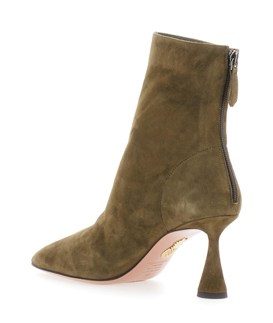 AQUAZZURA Зеленые замшевые ботильоны, фото 3