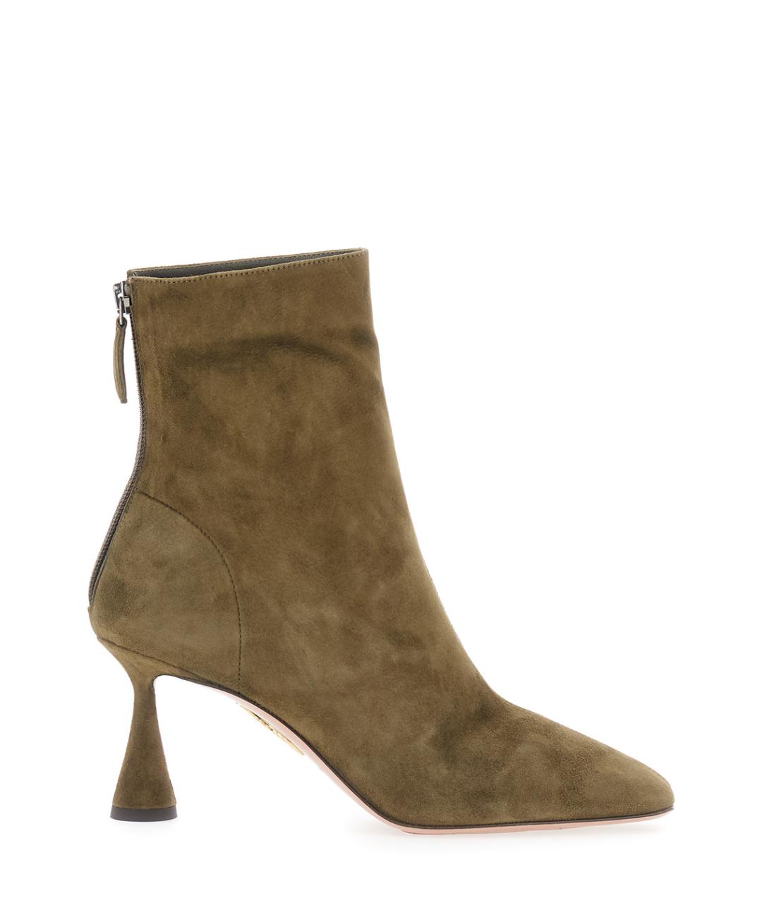 AQUAZZURA Зеленые замшевые ботильоны, фото 1