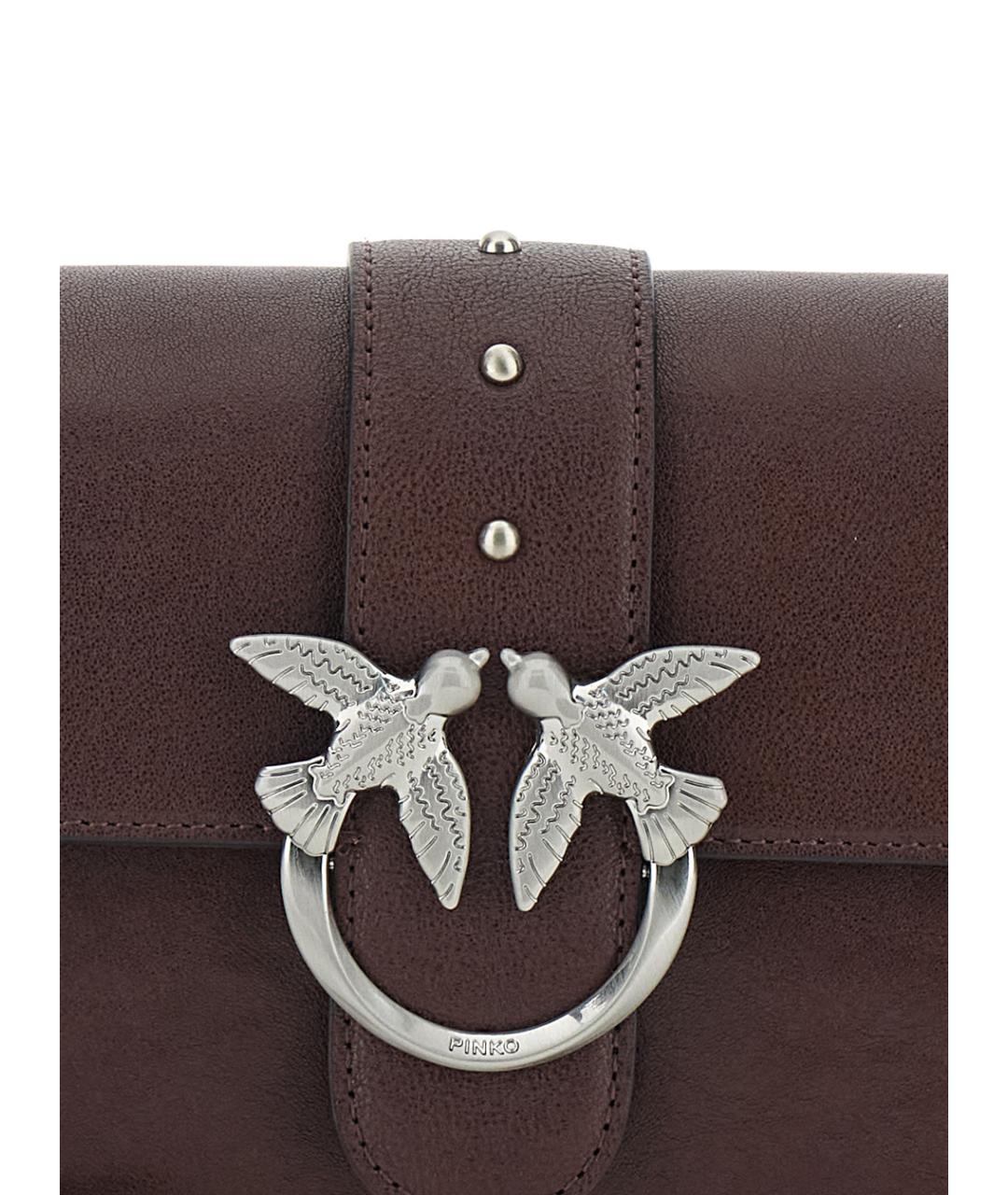 PINKO Коричневая кожаная сумка через плечо, фото 3
