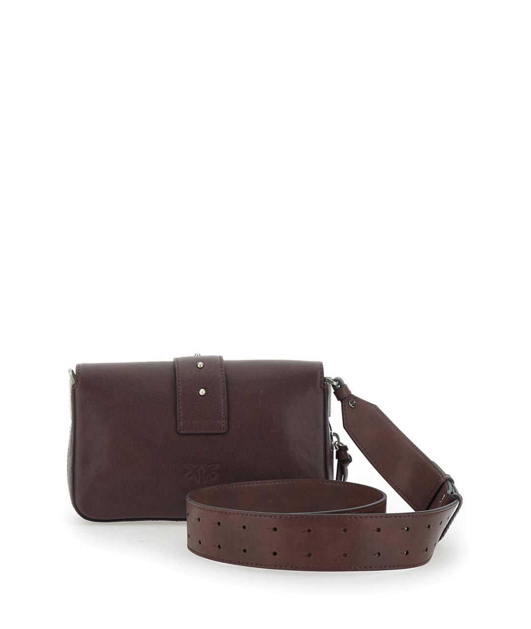 PINKO Коричневая кожаная сумка через плечо, фото 2