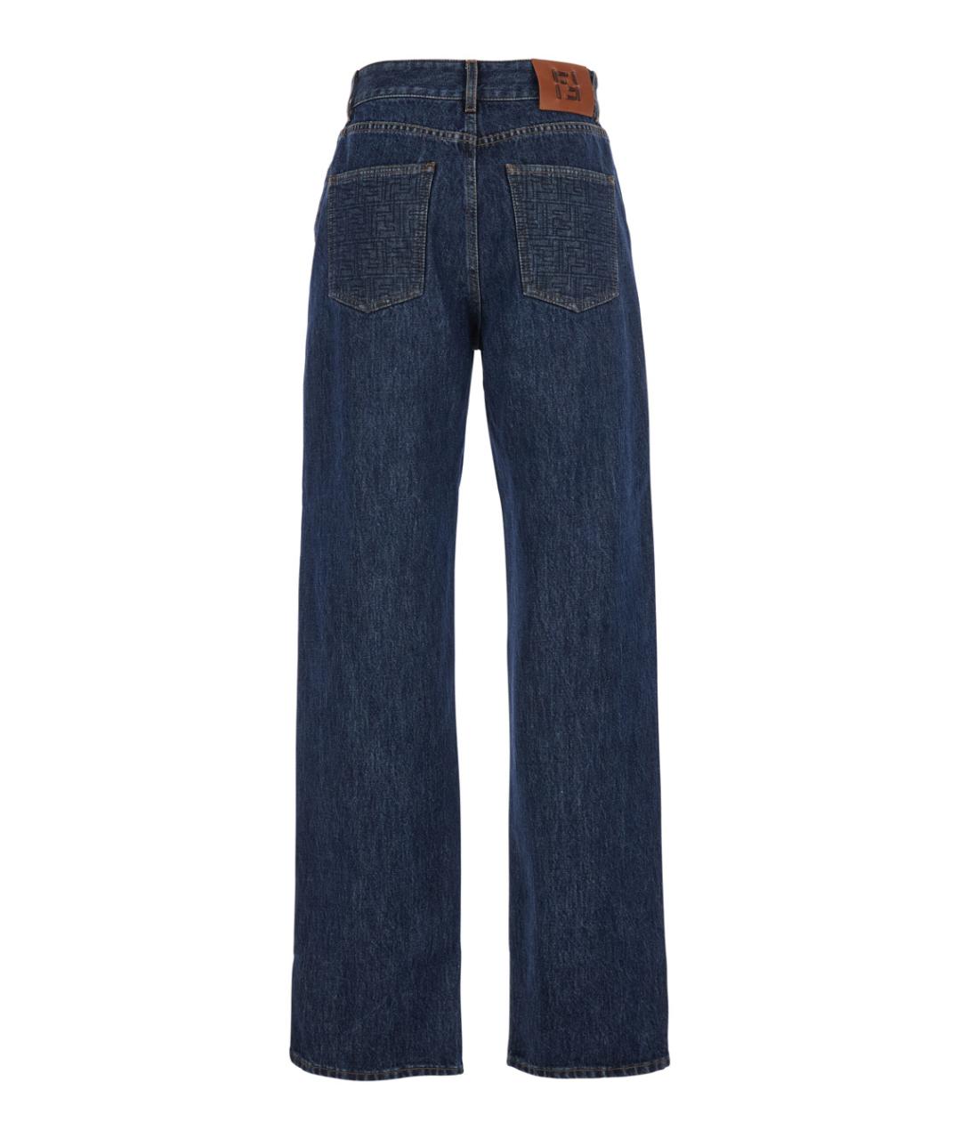 FENDI Синие хлопковые прямые джинсы, фото 2
