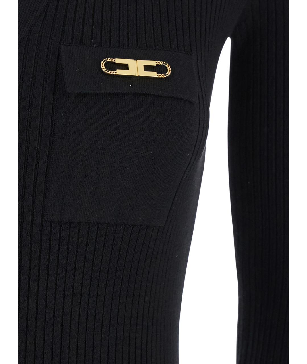 ELISABETTA FRANCHI Черное полиамидовое повседневное платье, фото 3