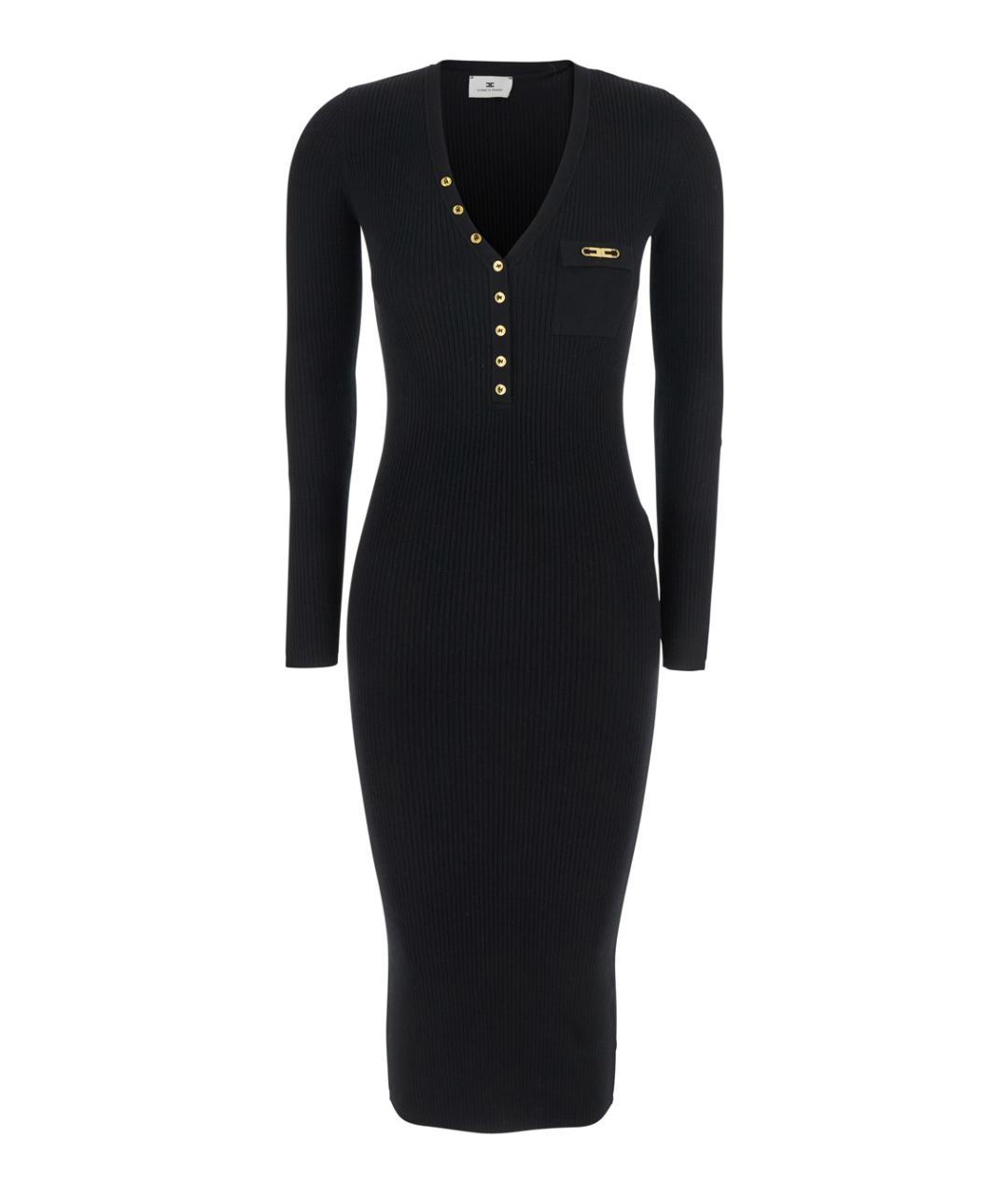 ELISABETTA FRANCHI Черное полиамидовое повседневное платье, фото 1