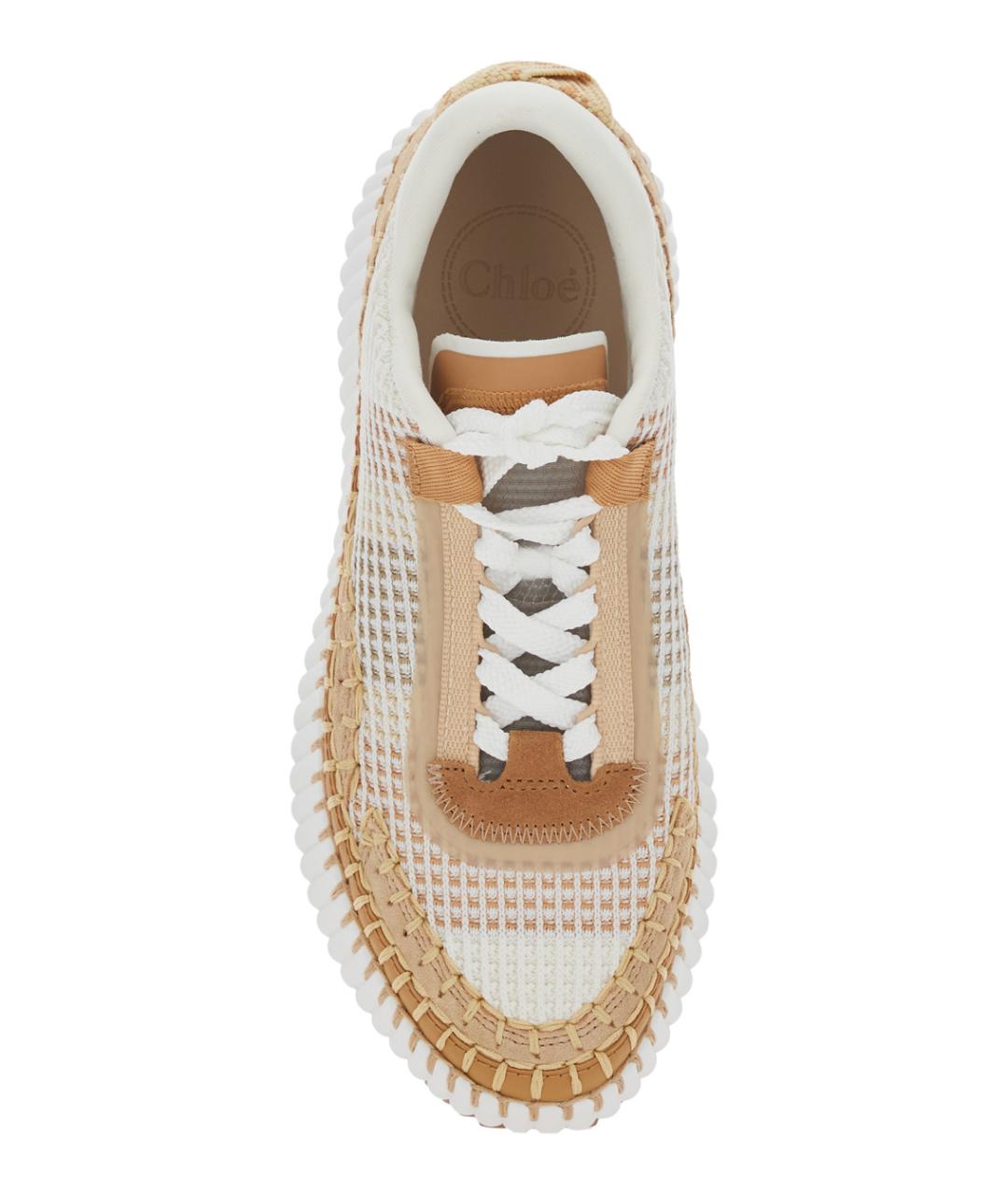 CHLOE Бежевые синтетические кроссовки, фото 4