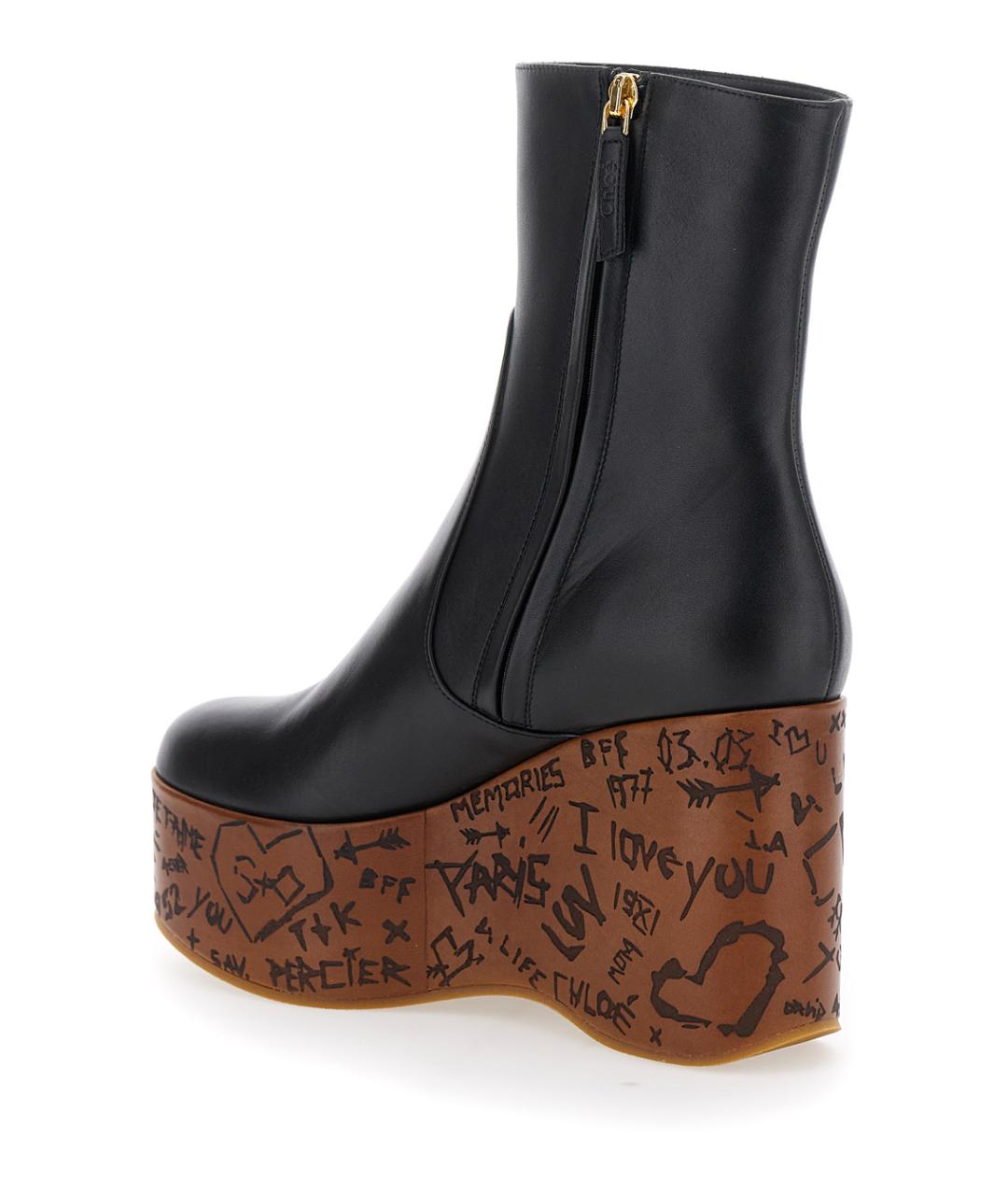 CHLOE Черные кожаные ботильоны, фото 3