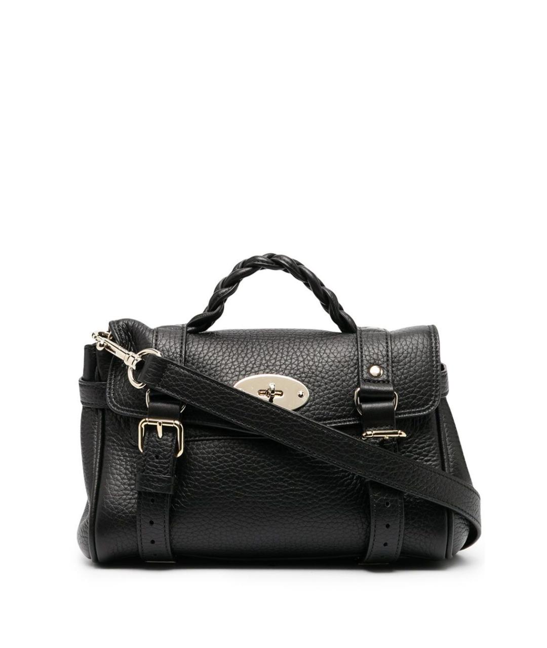 MULBERRY Черная кожаная сумка с короткими ручками, фото 1