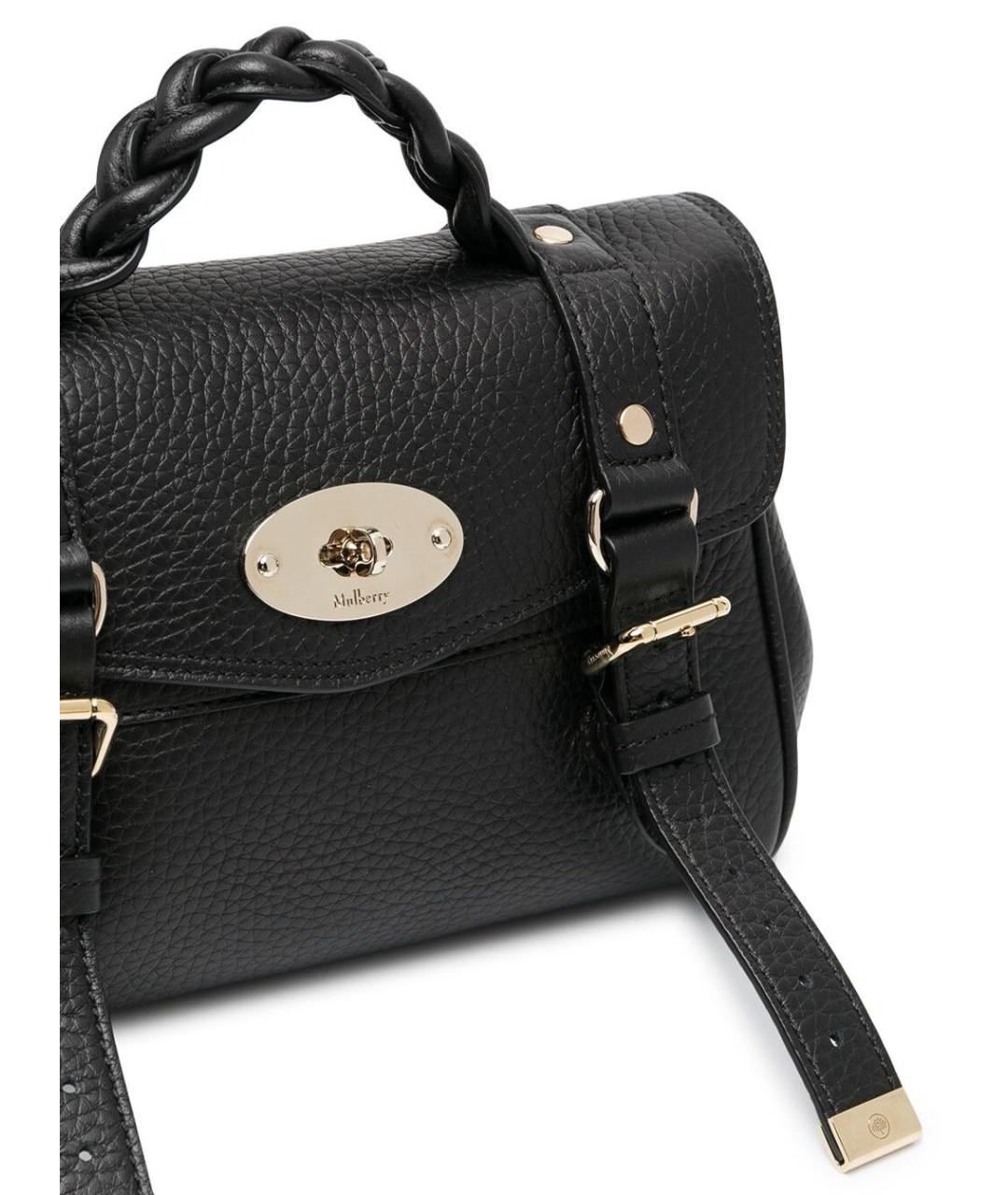 MULBERRY Черная кожаная сумка с короткими ручками, фото 3