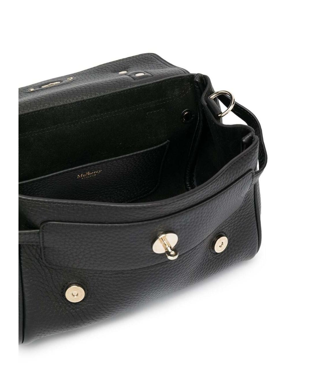MULBERRY Черная кожаная сумка с короткими ручками, фото 4