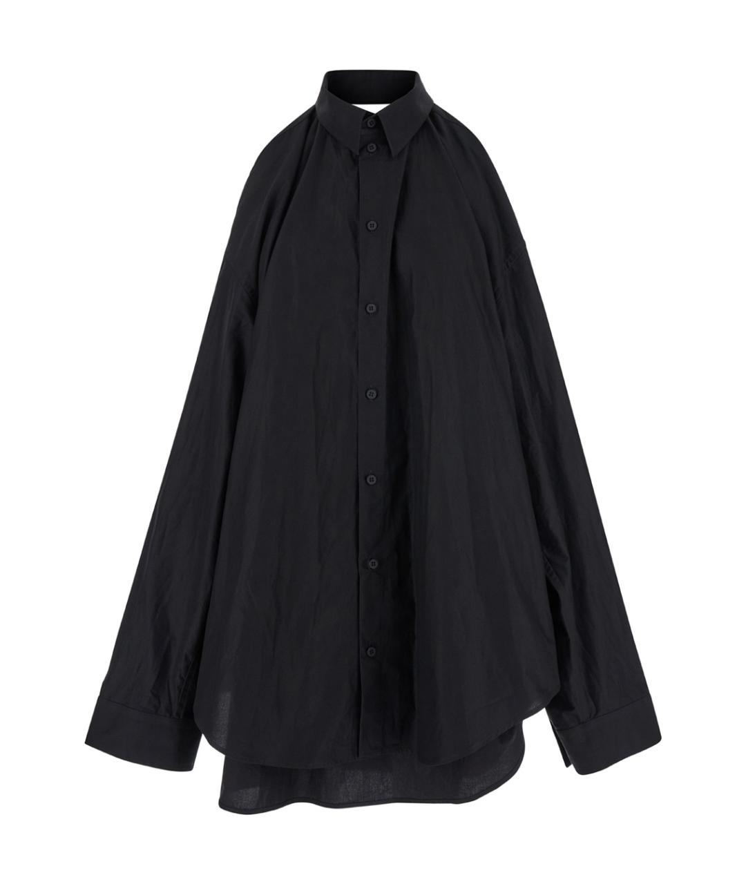 BALENCIAGA Черная хлопковая рубашка, фото 4