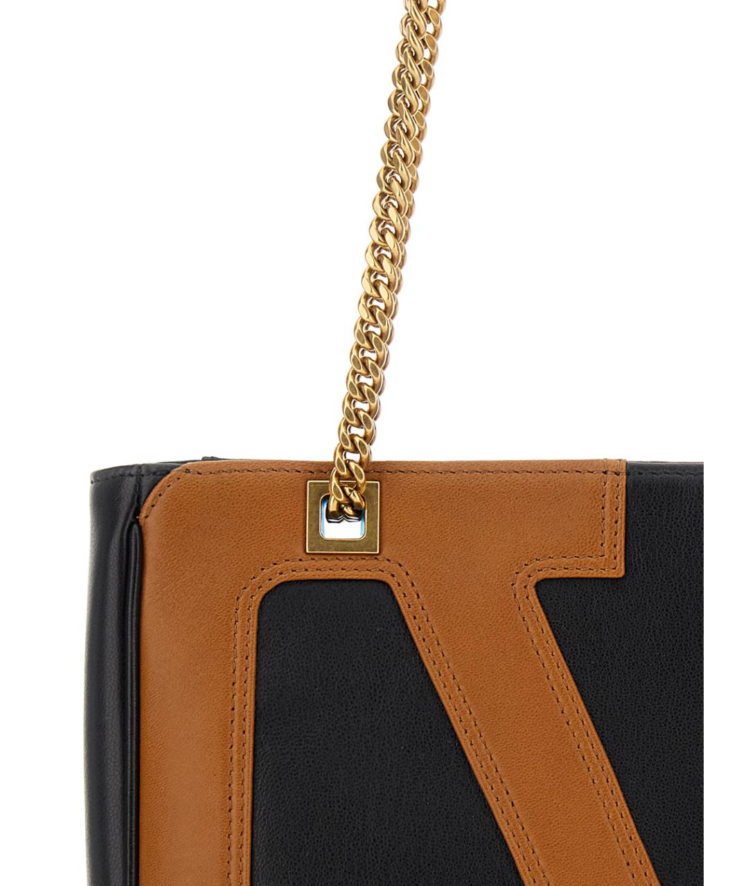 VALENTINO Черная кожаная сумка через плечо, фото 6