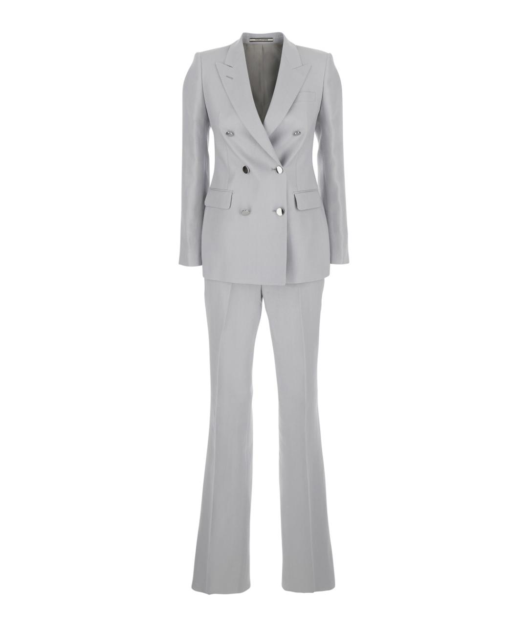 TAGLIATORE Серый льняной костюм с брюками, фото 1