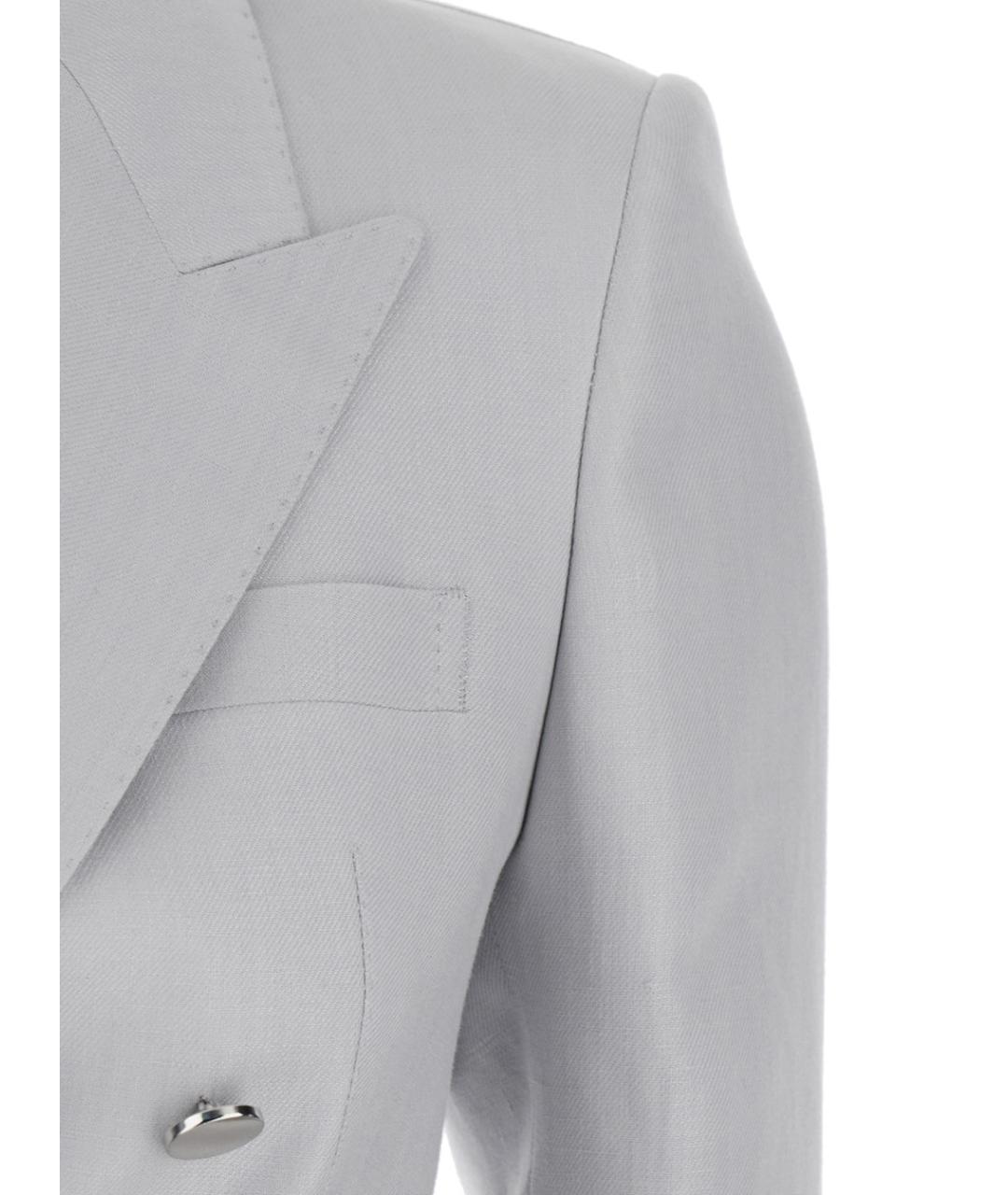 TAGLIATORE Серый льняной костюм с брюками, фото 3