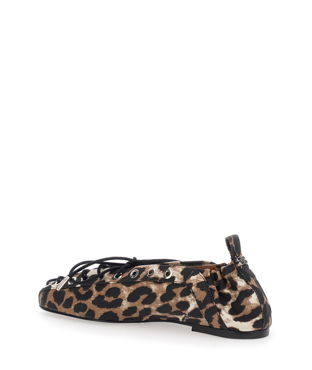 GANNI Коричневые текстильные балетки, фото 3