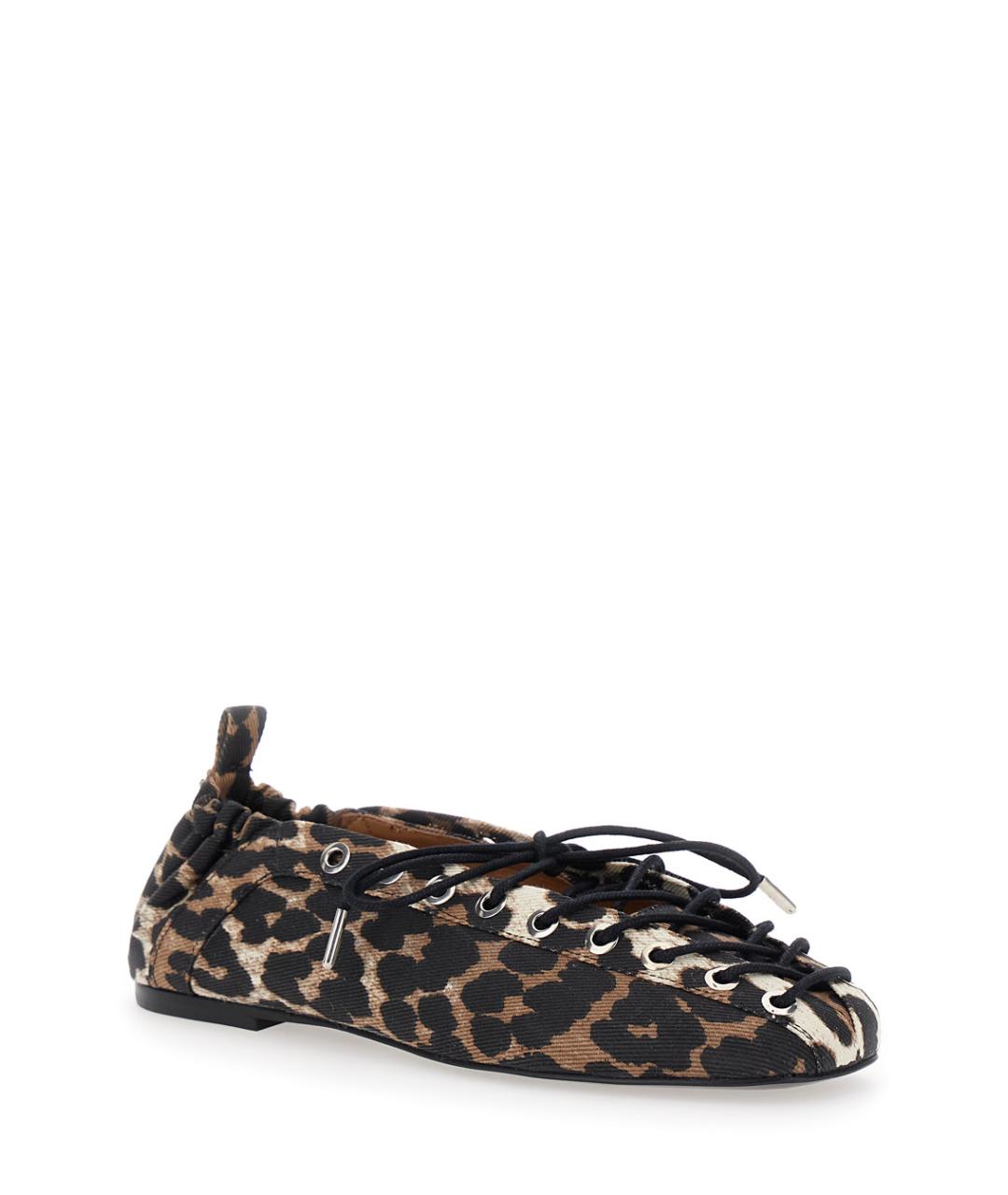 GANNI Коричневые текстильные балетки, фото 2