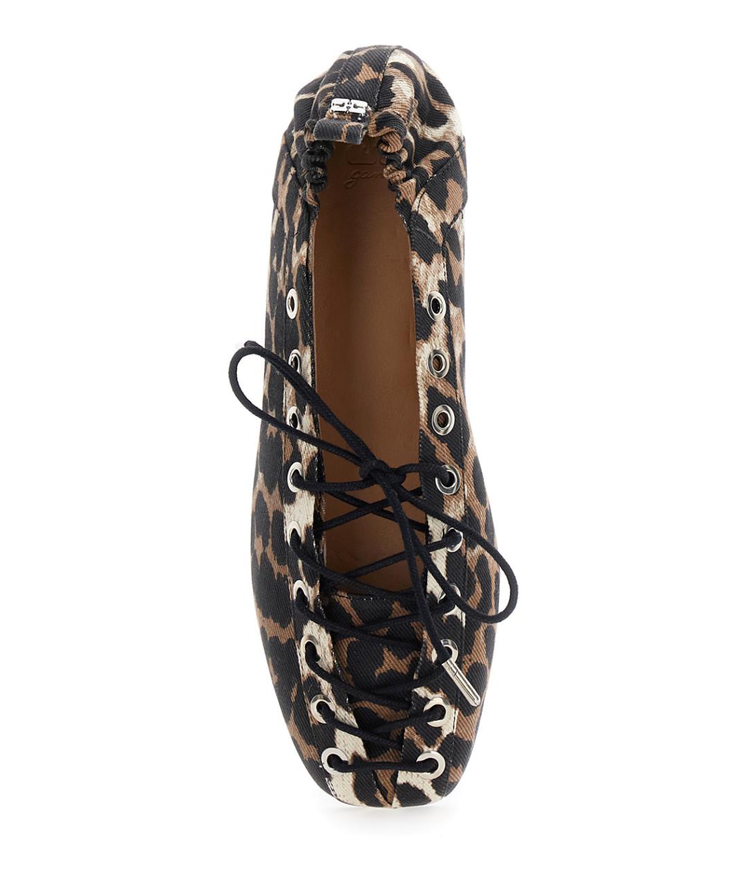 GANNI Коричневые текстильные балетки, фото 4