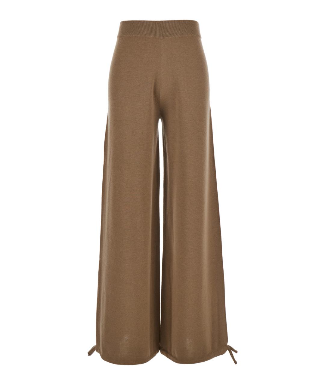 MAX MARA Коричневые шерстяные прямые брюки, фото 1