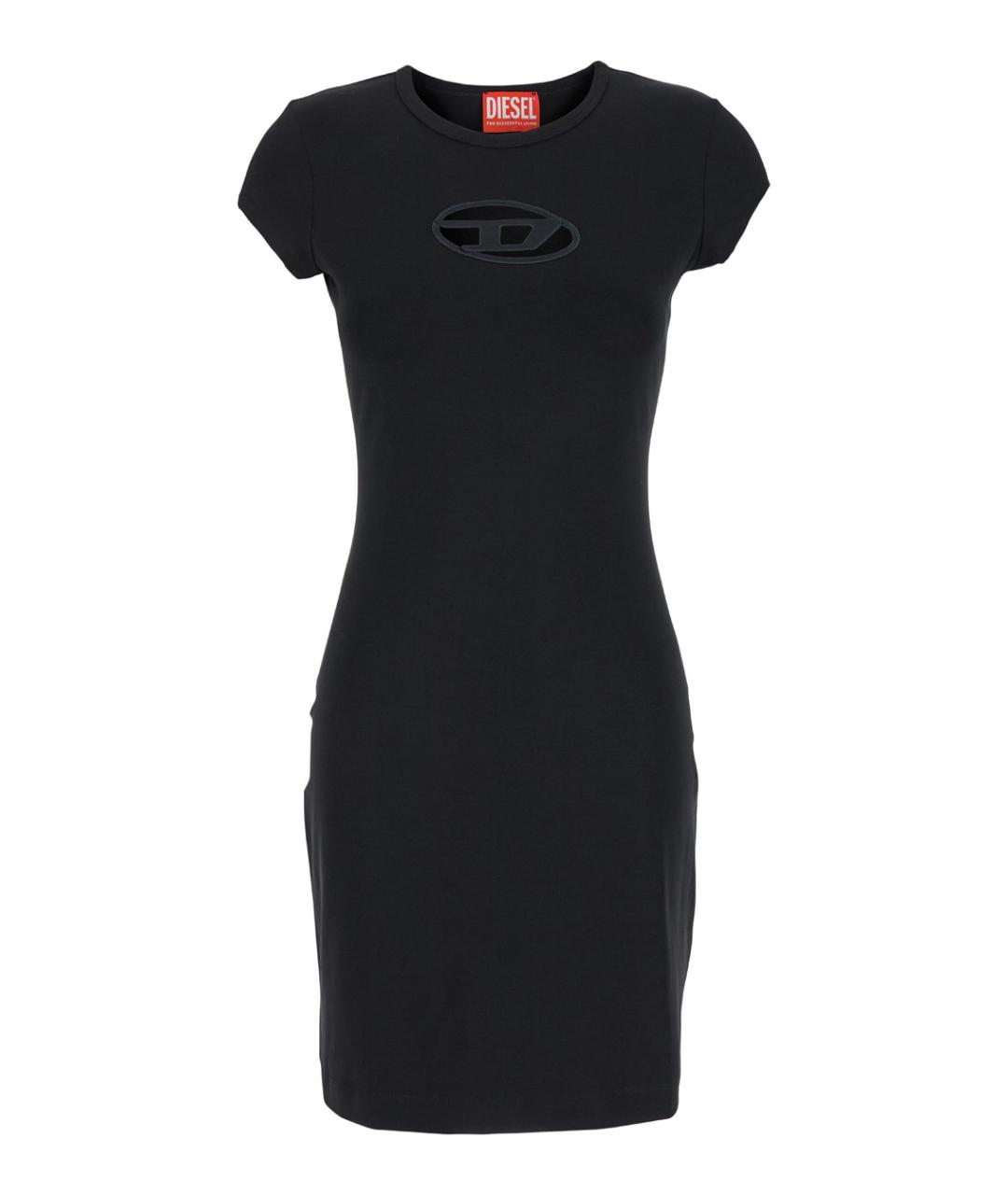 DIESEL Черное хлопковое повседневное платье, фото 1