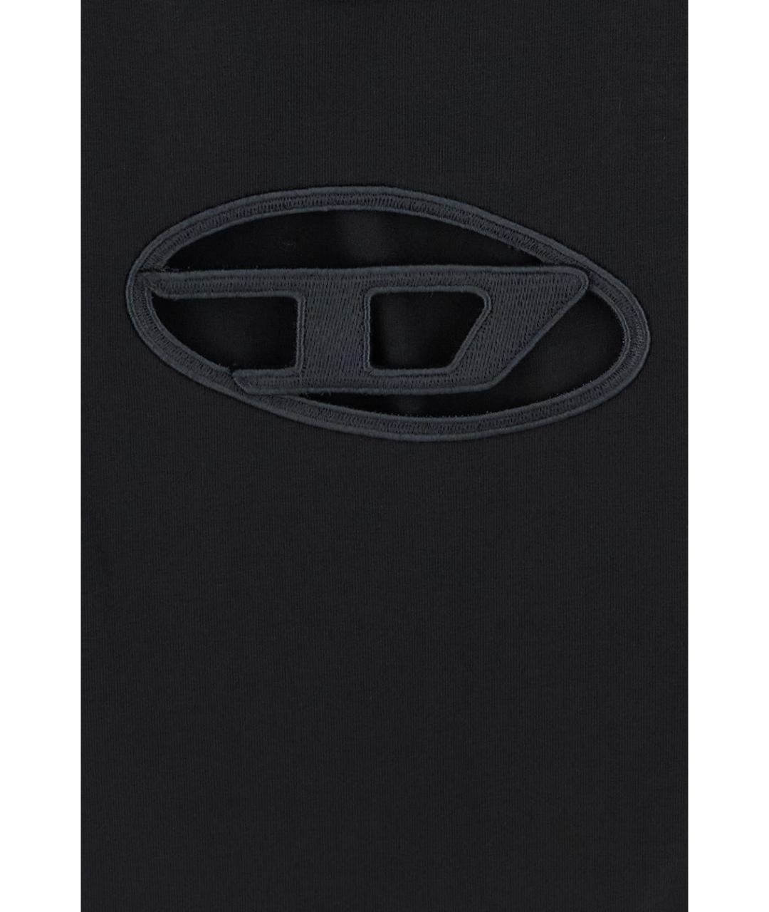 DIESEL Черное хлопковое повседневное платье, фото 3